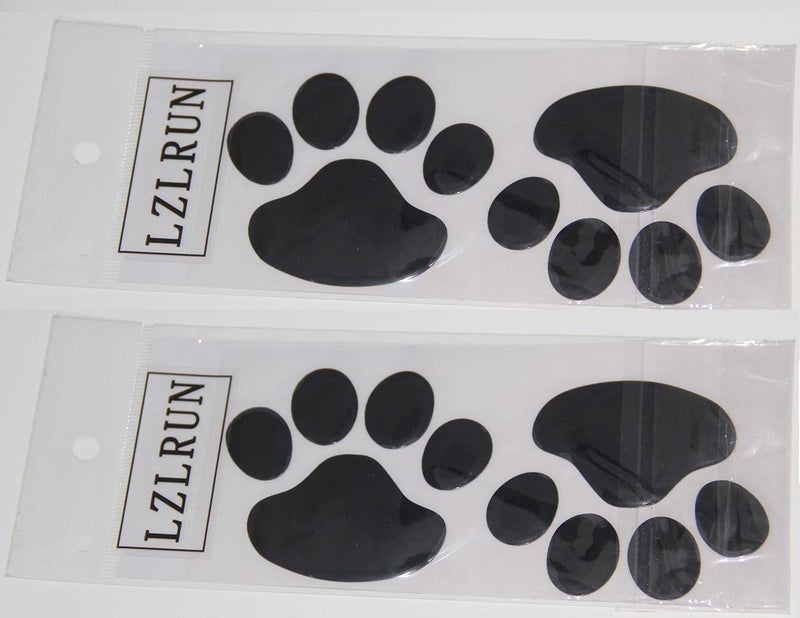 LZLRUN 4PCS Black 3D Chrome Dog Paw Footprint Sticker Decal Auto Car Emblem Decal Decoration - Image 4